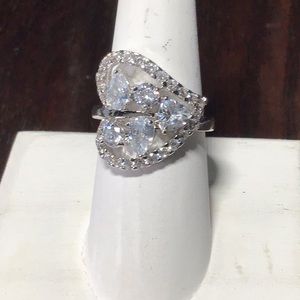 Silver Heart Ring with AAA+ Cubic Zirconium